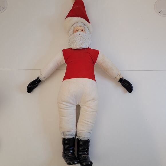 Vintage Porcelain Traditional Santa Claus Figure 16" Boots Toy Sack Holiday - Picture 5 of 14